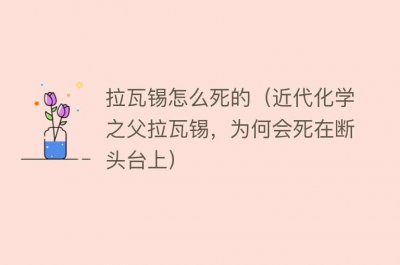 ​拉瓦锡怎么死的（近代化学之父拉瓦锡，为何会死在断头台上）