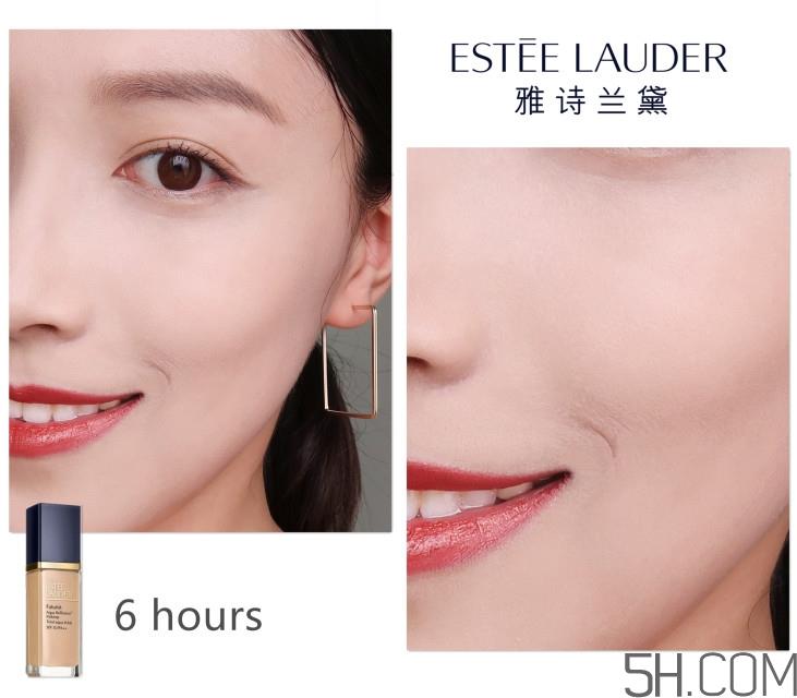 雅诗兰黛沁水粉底液色号_试色
