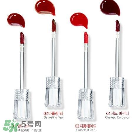 the saem得鲜染色唇胶色号 得鲜染色唇胶试色