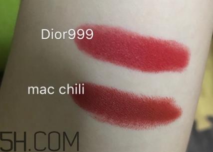 mac小辣椒和迪奥999一样吗？mac chili和dior999试色对比