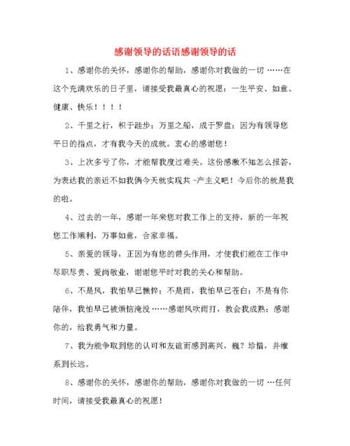 怎么对领导说感谢的话