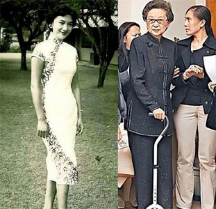 ​2007年夏梦晚年参加丈夫葬礼，一张罕见的留影让人感叹美人迟暮