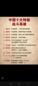 ​中国十大战斗英雄名单