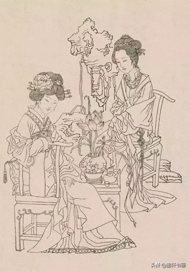 古代白描人物集锦100张,张张精彩!初学者收藏