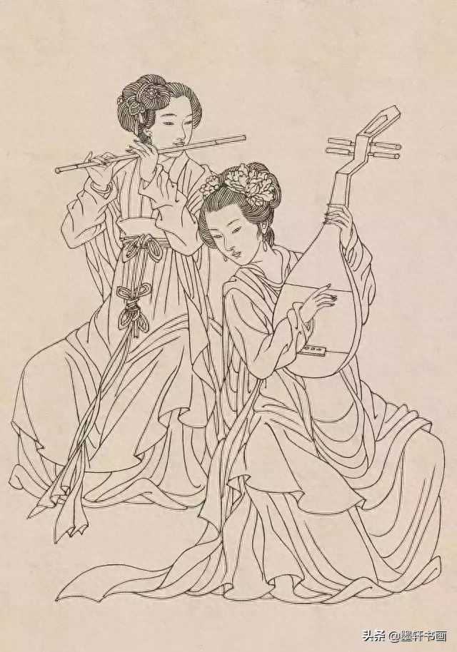 古代白描人物集锦100张,张张精彩!初学者收藏