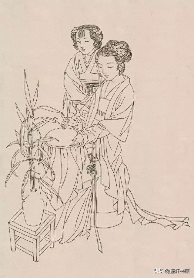 古代白描人物集锦100张,张张精彩!初学者收藏