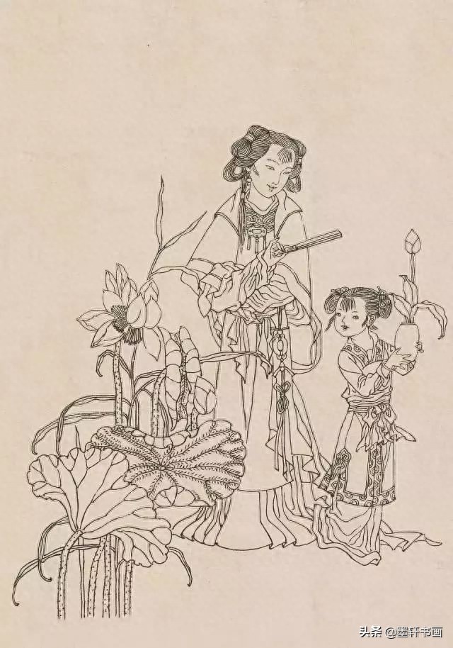 古代白描人物集锦100张,张张精彩!初学者收藏